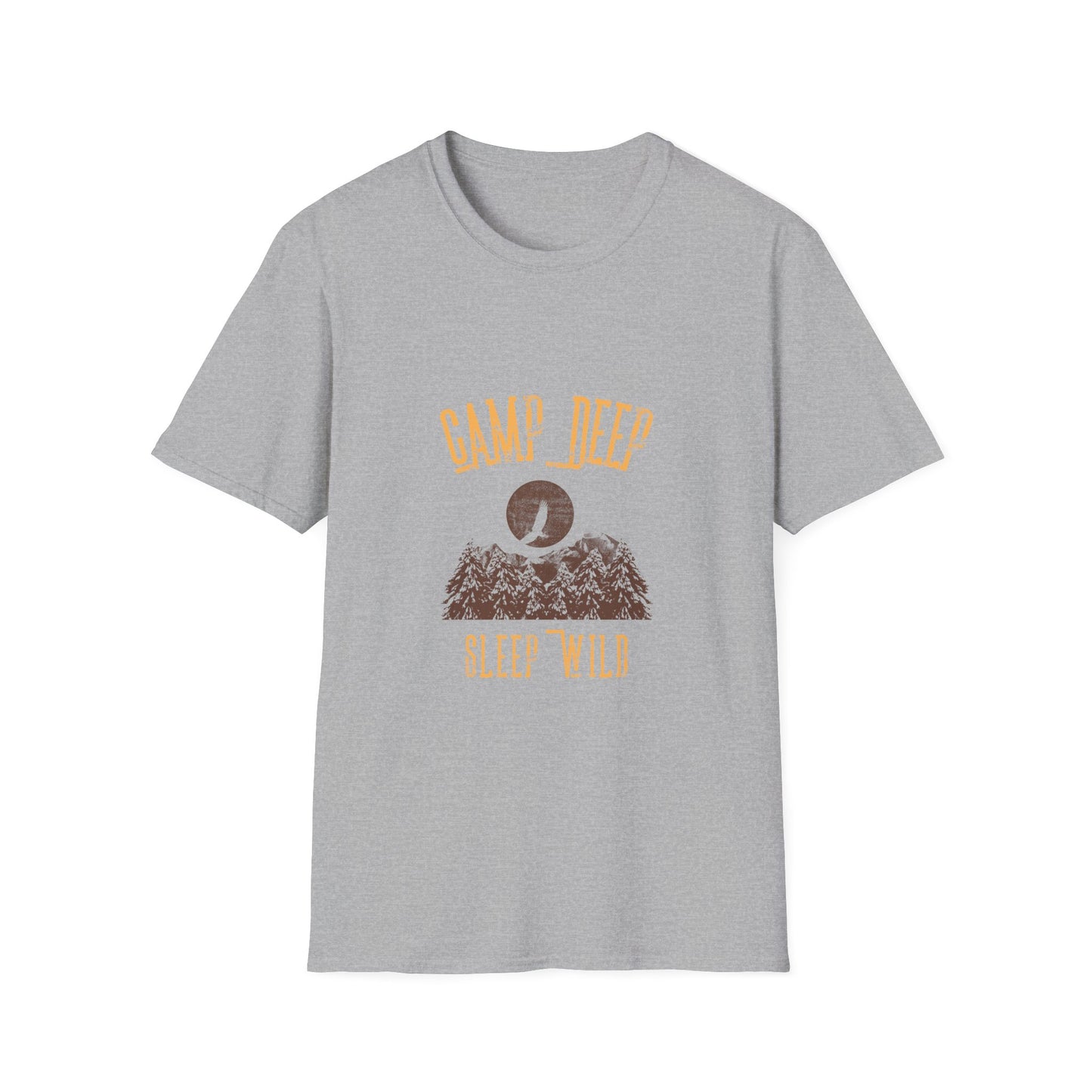 Camp Deep, Sleep Wild T-Shirt | Backcountry Camping Tee for Nature Lovers