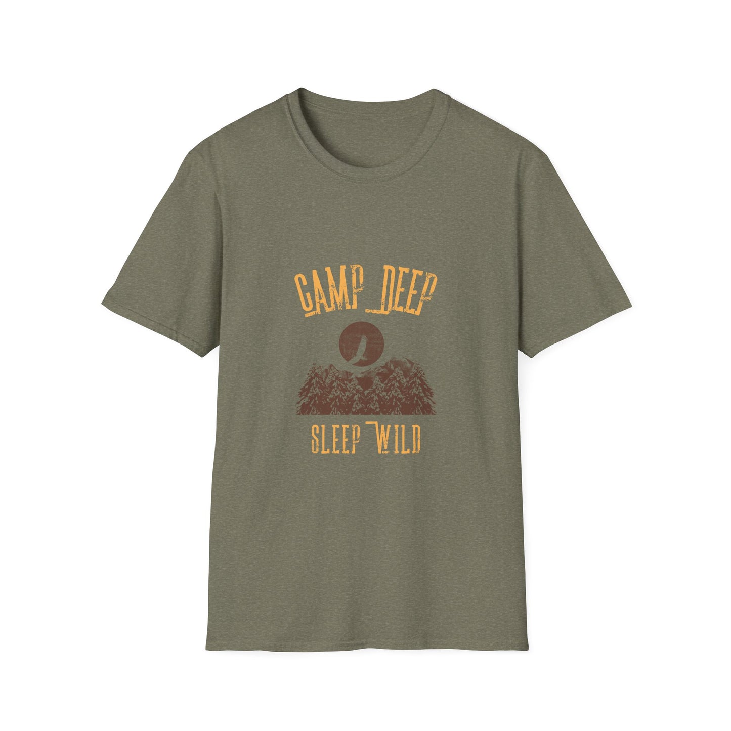 Camp Deep, Sleep Wild T-Shirt | Backcountry Camping Tee for Nature Lovers