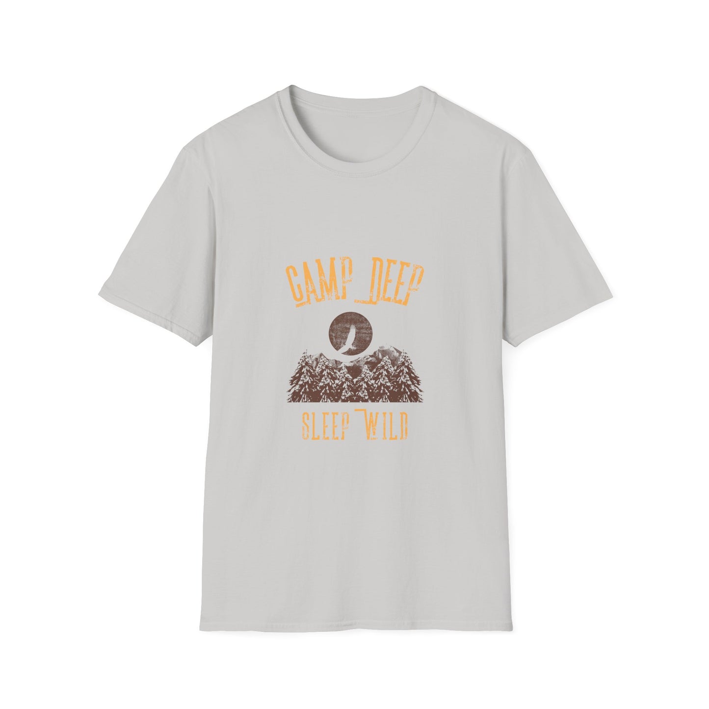 Camp Deep, Sleep Wild T-Shirt | Backcountry Camping Tee for Nature Lovers