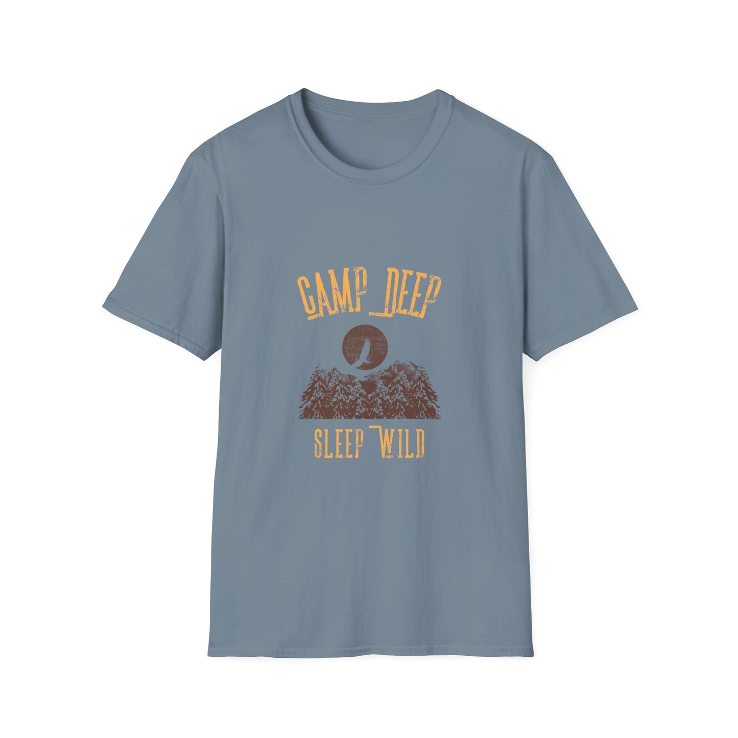 Camp Deep, Sleep Wild T-Shirt | Backcountry Camping Tee for Nature Lovers