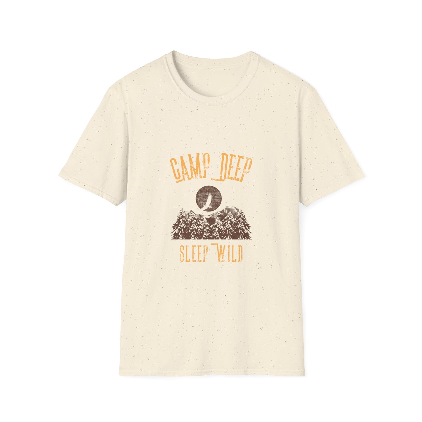 Camp Deep, Sleep Wild T-Shirt | Backcountry Camping Tee for Nature Lovers