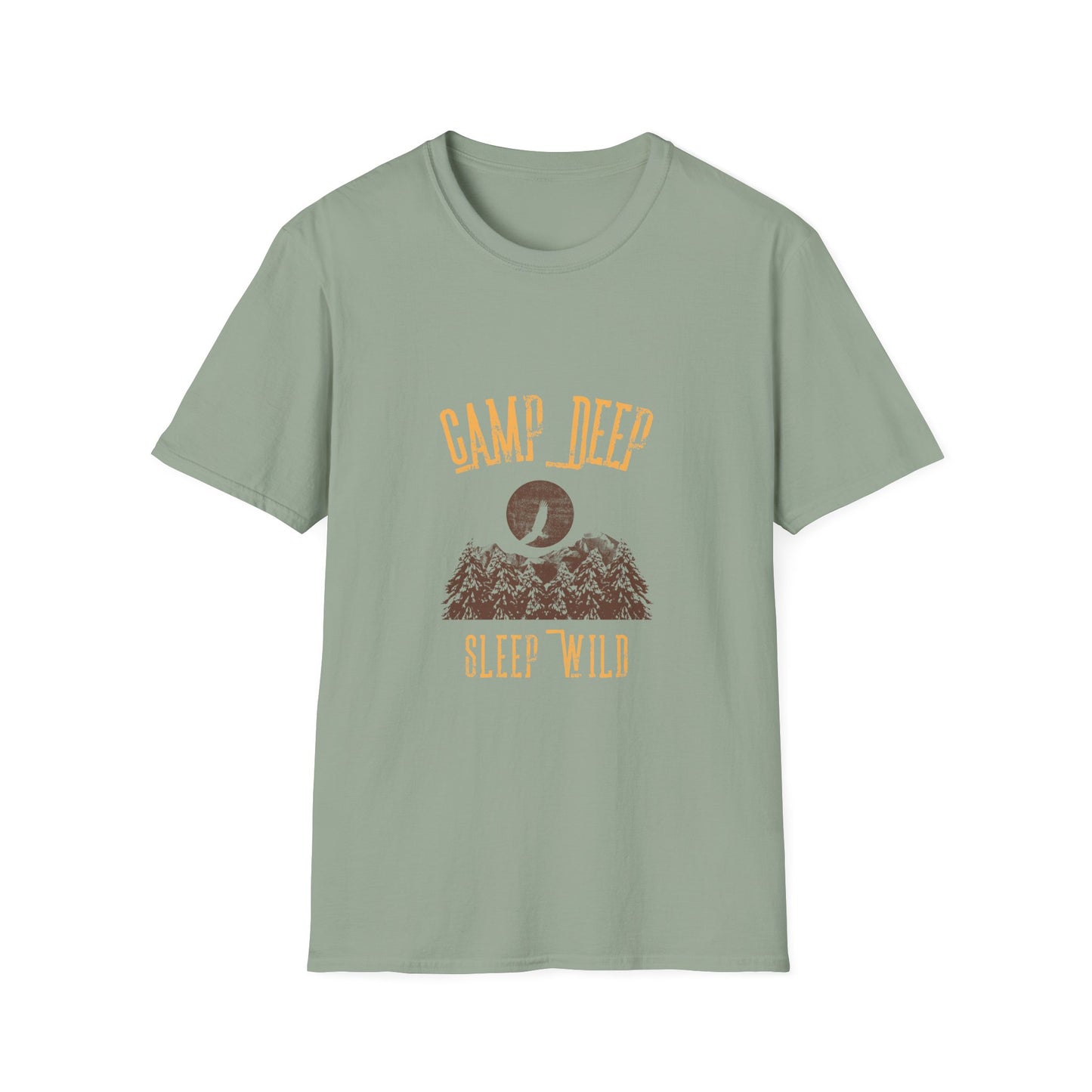 Camp Deep, Sleep Wild T-Shirt | Backcountry Camping Tee for Nature Lovers