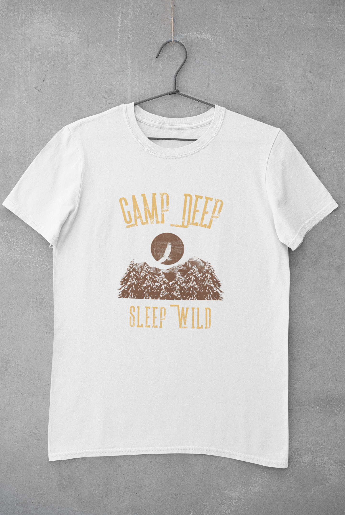 Camp Deep, Sleep Wild T-Shirt | Backcountry Camping Tee for Nature Lovers