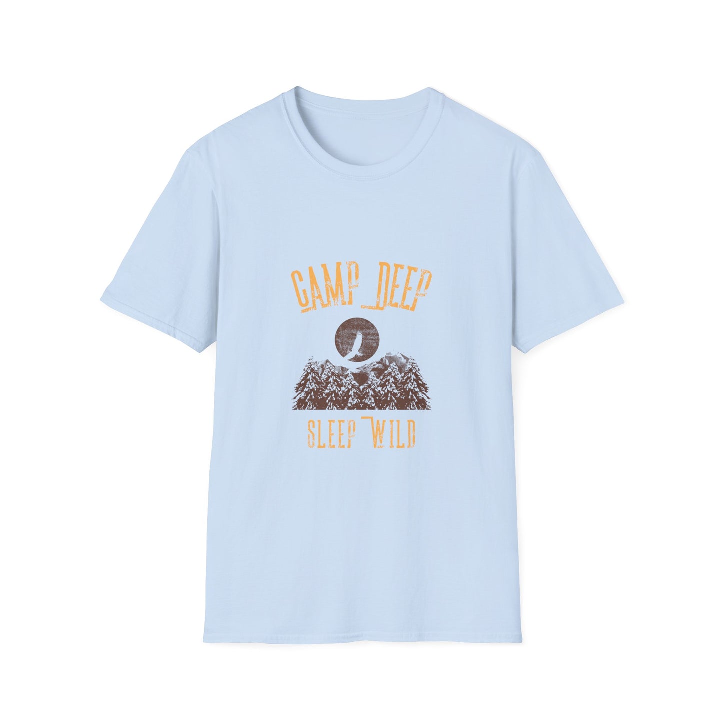 Camp Deep, Sleep Wild T-Shirt | Backcountry Camping Tee for Nature Lovers