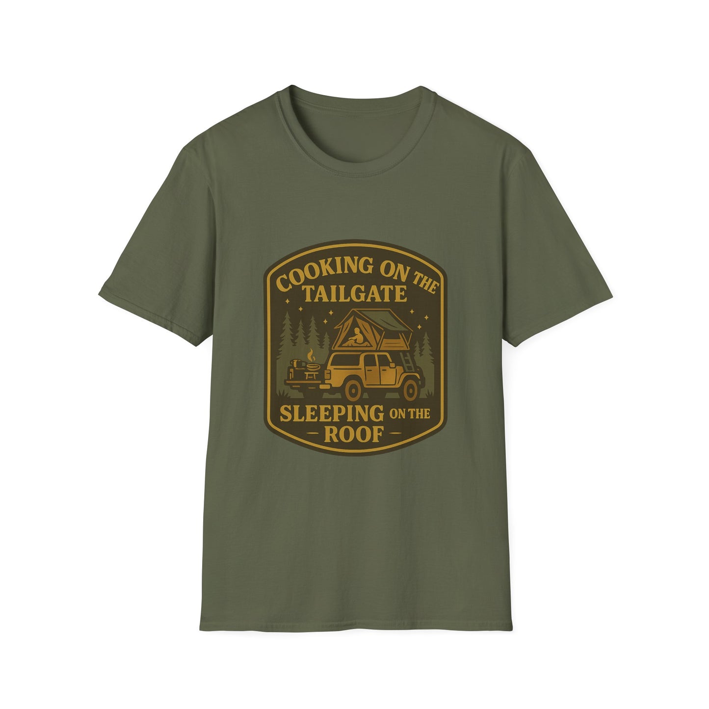 Cooking on the Tailgate Sleeping on the Roof | T-Shirt