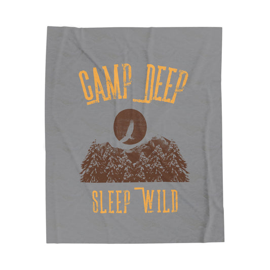 Camp Deep, Sleep Wild – Outdoors-Inspired Plush Camping Blanket | Ridgeborn Supply Co.